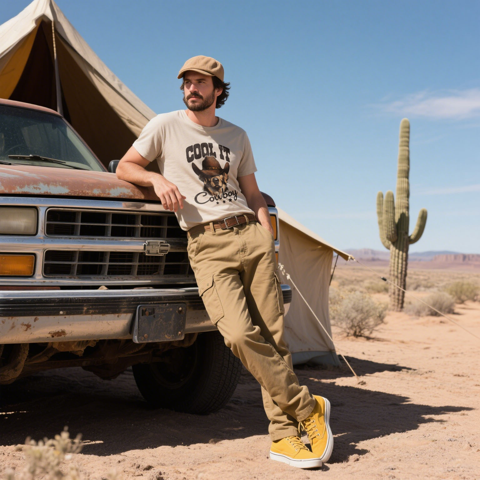 Old West Dog Print T-Shirt