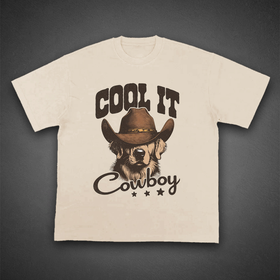 Old West Dog Print T-Shirt