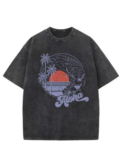 Washed T-Shirt | Aloha Hawaii Unisex Fit Washed TEE