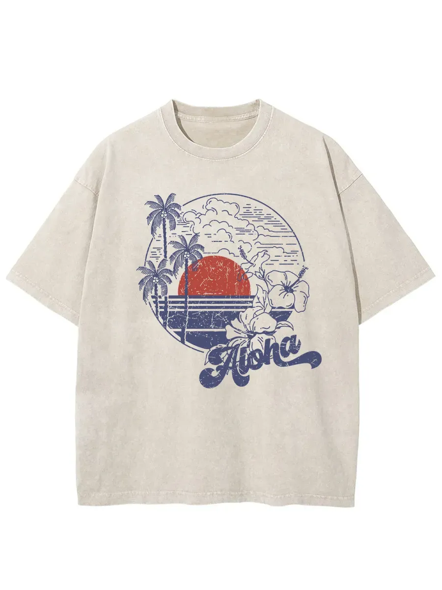 Washed T-Shirt | Aloha Hawaii Unisex Fit Washed TEE