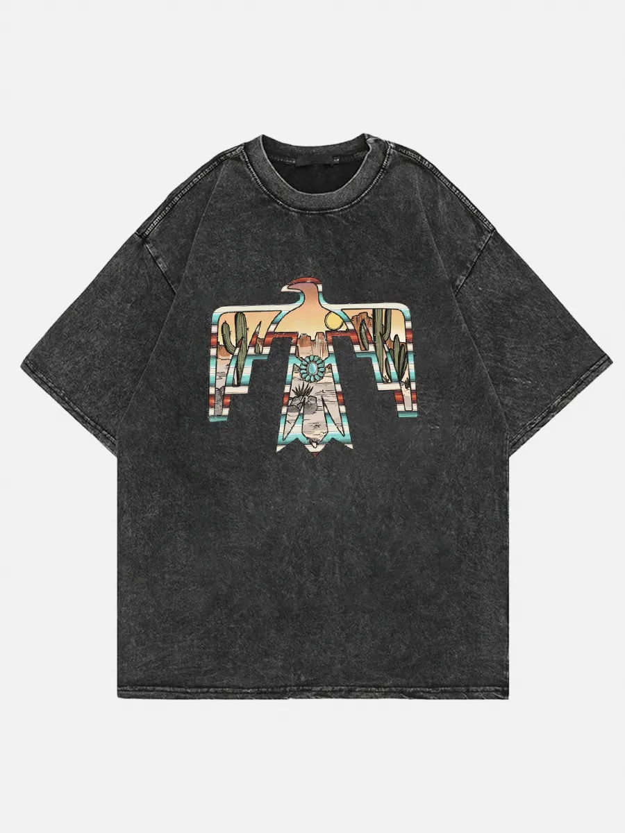 Washed T-Shirt | Serape Desert Thunderbird Unisex Fit Washed TEE