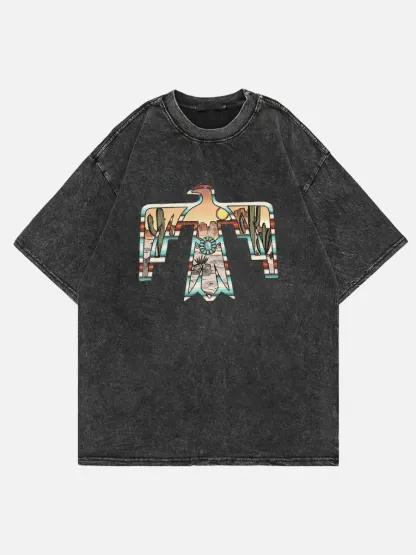 Washed T-Shirt | Serape Desert Thunderbird Unisex Fit Washed TEE