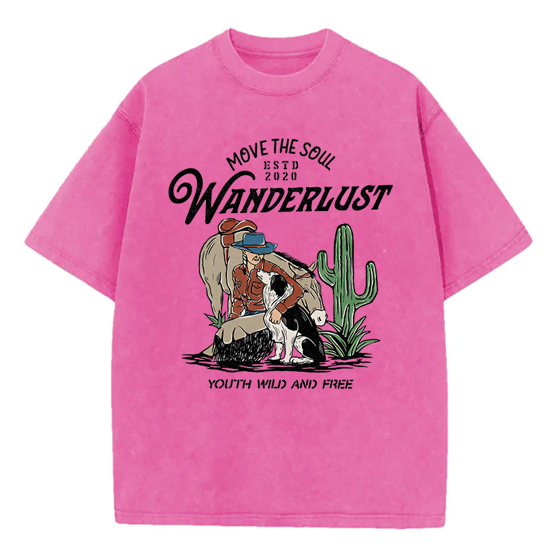 Move The Soul  Wanderlust Youth Wild And Free Unisex Washed T-Shirt