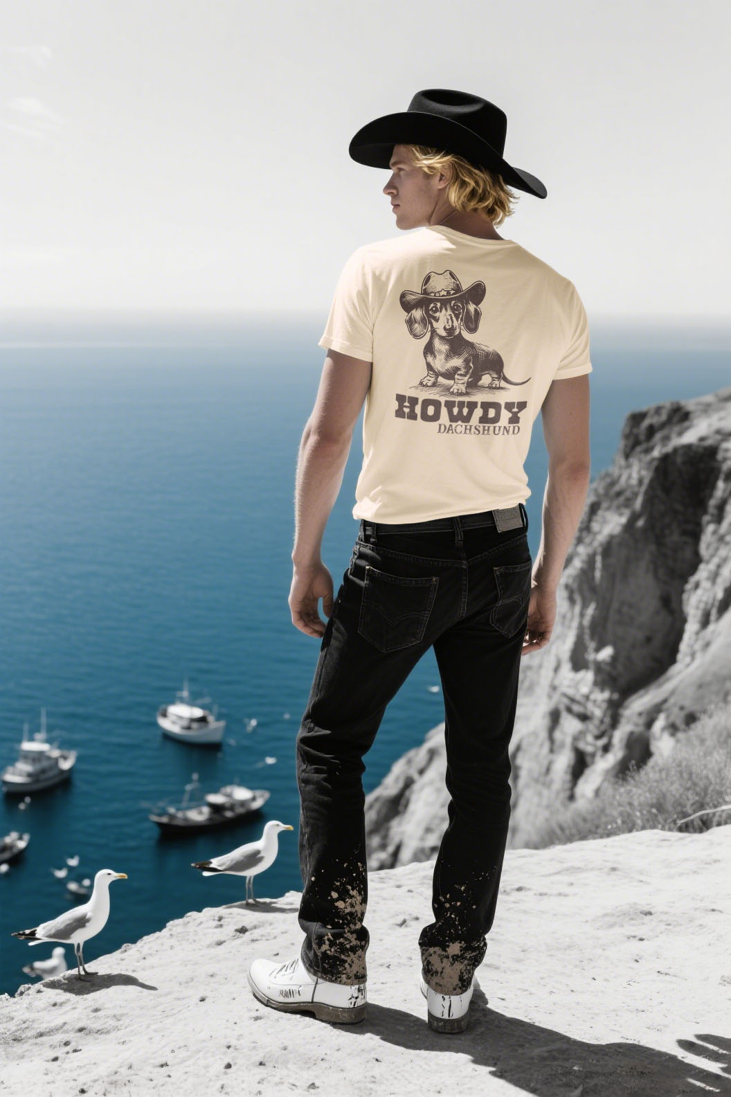 Wild West Howling Dog T-Shirt 