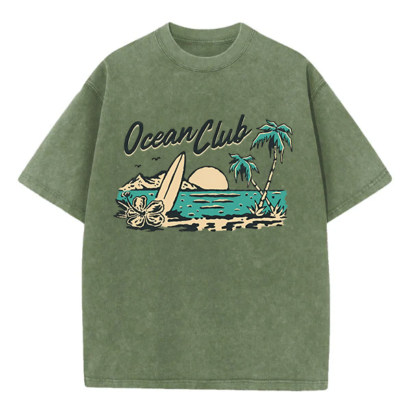 Washed T-Shirt | Ocean Club Unisex Fit Washed TEE