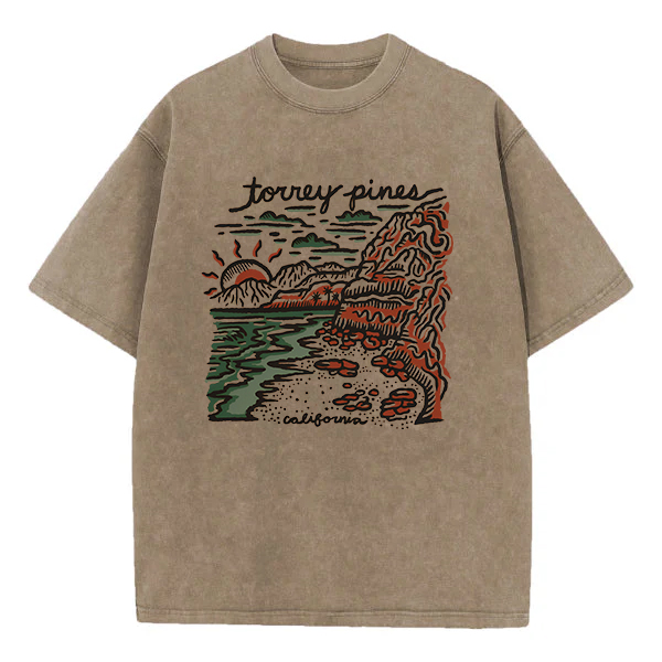 Washed T-Shirt | Torrey Pines California Unisex Fit Washed TEE