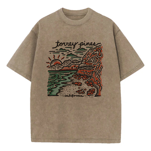 Washed T-Shirt | Torrey Pines California Unisex Fit Washed TEE