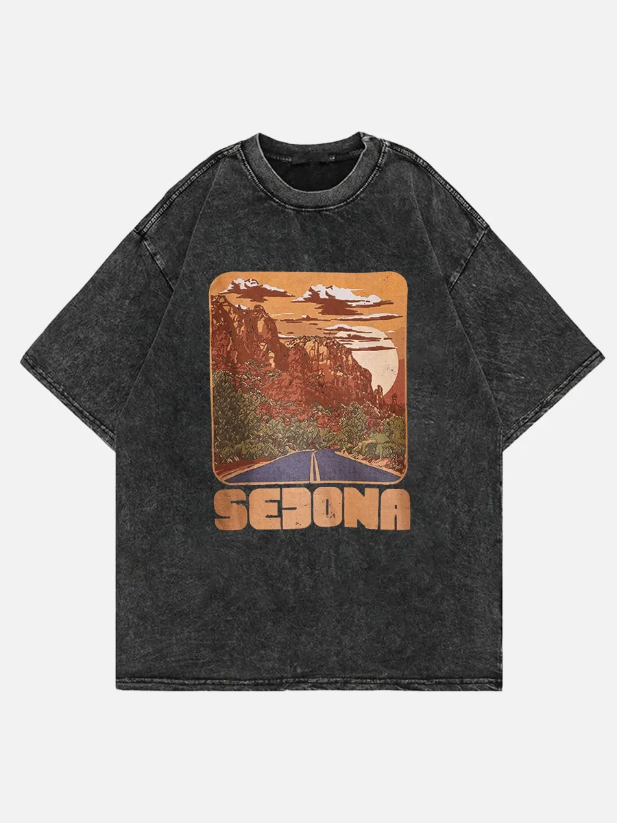 [Copy]Washed T-Shirt | Sedona Sunset  Unisex Fit Washed TEE