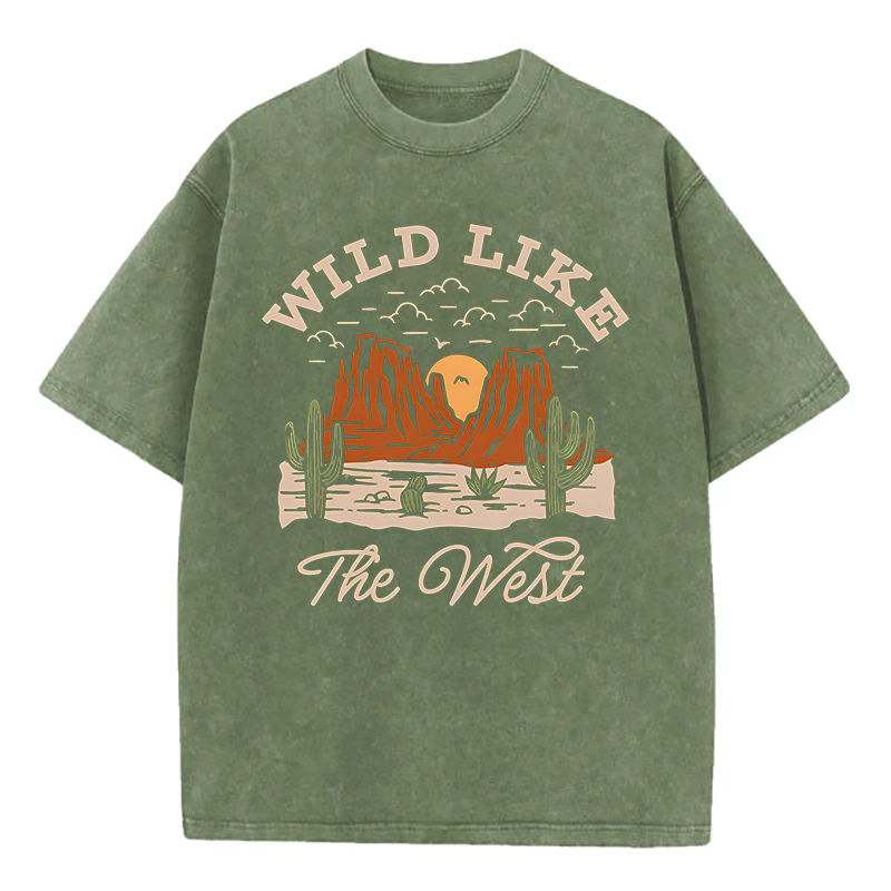 Wild Like The West Unisex Washed T-Shirt