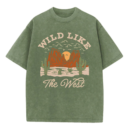 Wild Like The West Unisex Washed T-Shirt