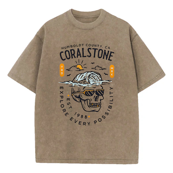 Washed T-Shirt | Coralstone Unisex Fit Washed TEE