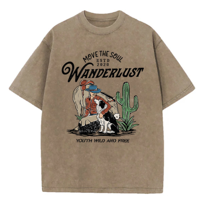 Move The Soul  Wanderlust Youth Wild And Free Unisex Washed T-Shirt