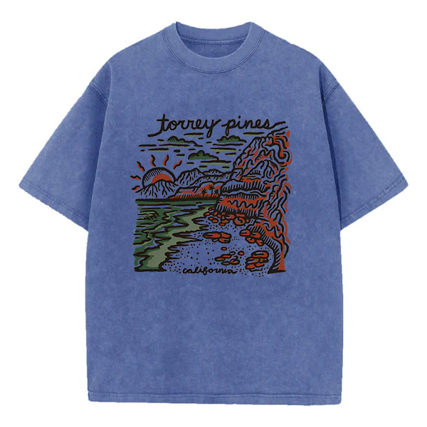 Washed T-Shirt | Torrey Pines California Unisex Fit Washed TEE