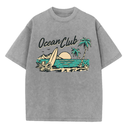 Washed T-Shirt | Ocean Club Unisex Fit Washed TEE