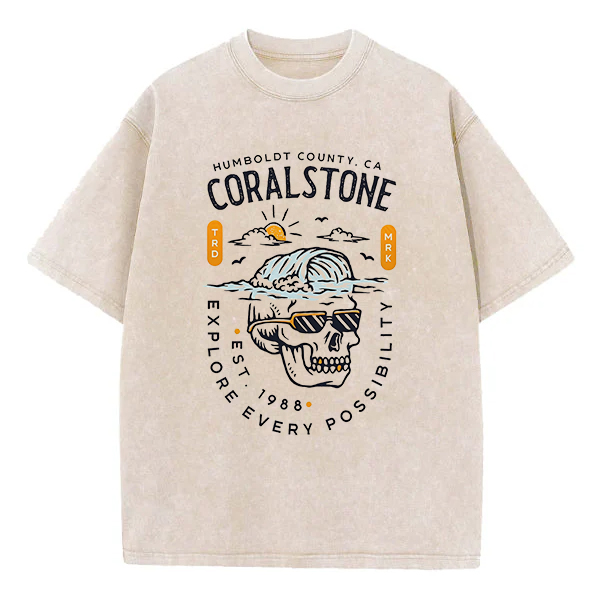 Washed T-Shirt | Coralstone Unisex Fit Washed TEE