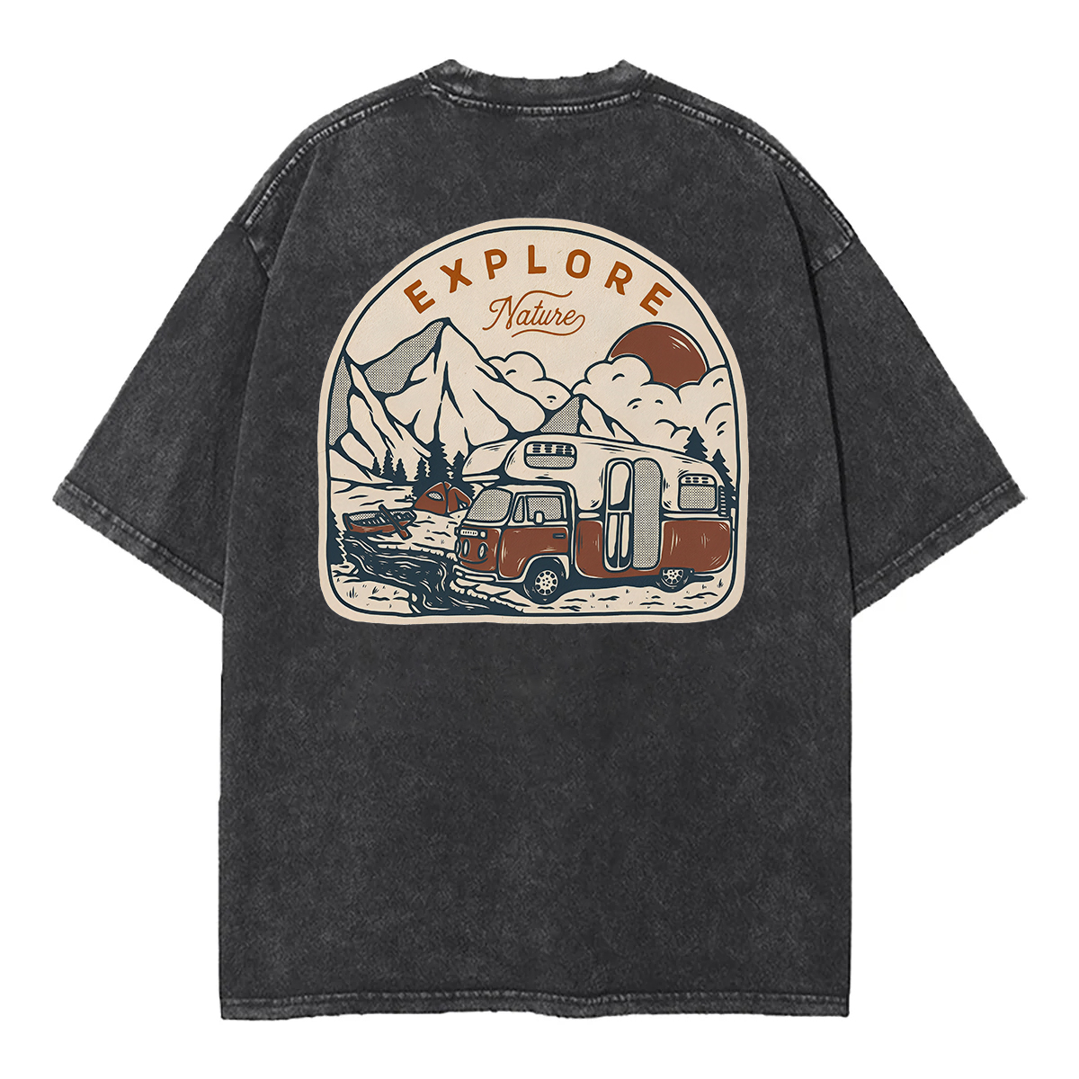Explore Nature Unisex Washed T-Shirt  (Back Sided)