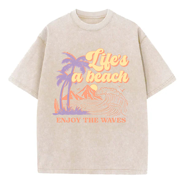 Washed T-Shirt | Life's A Beach Unisex Fit Washed TEE