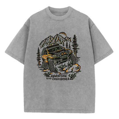 Washed T-Shirt | Adventure With Confidence Unisex Fit Washed TEE
