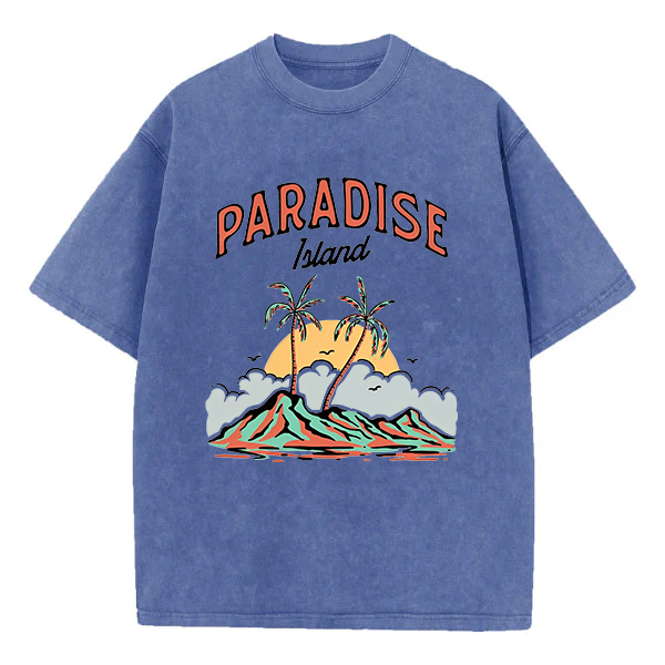 Washed T-Shirt | Paradise Island Unisex Fit Washed TEE