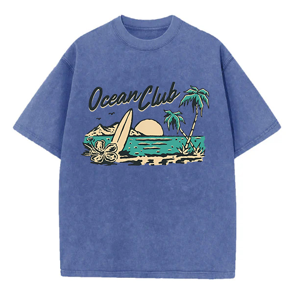 Washed T-Shirt | Ocean Club Unisex Fit Washed TEE
