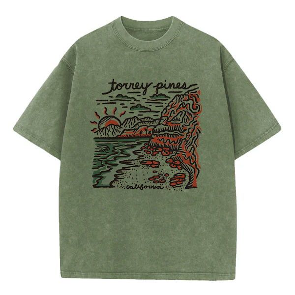 Washed T-Shirt | Torrey Pines California Unisex Fit Washed TEE