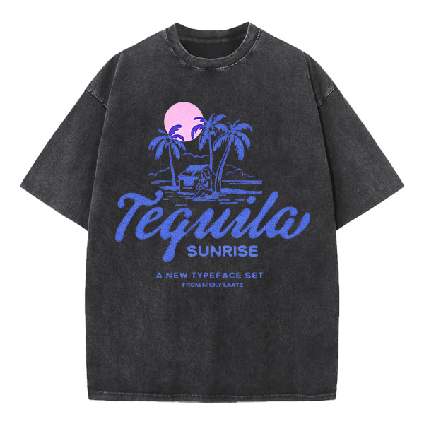 Washed T-Shirt | Tequila Sunrise Unisex Fit Washed TEE