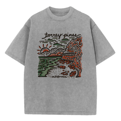 Washed T-Shirt | Torrey Pines California Unisex Fit Washed TEE