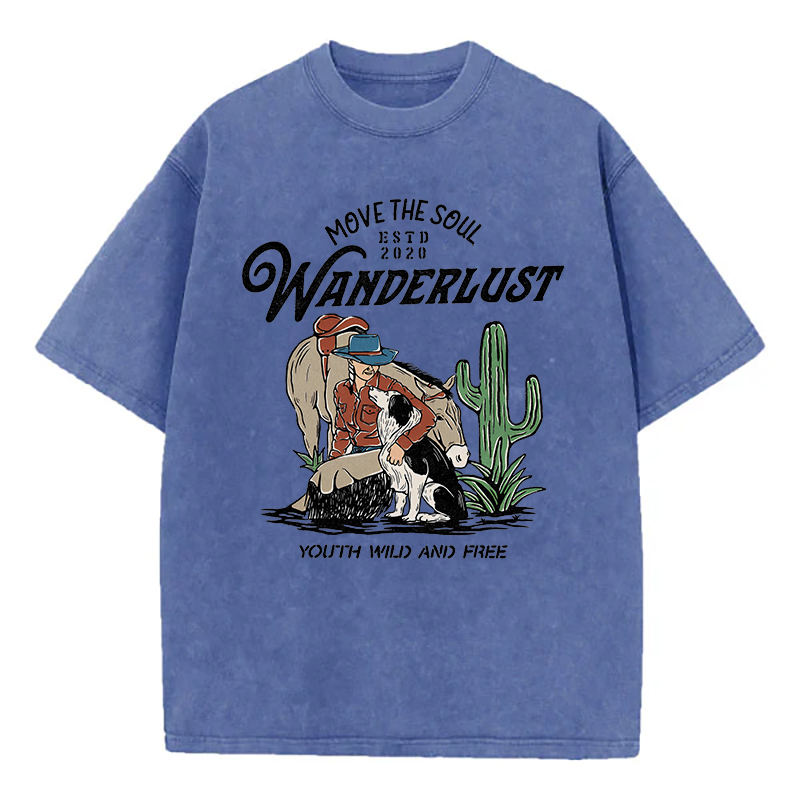 Move The Soul  Wanderlust Youth Wild And Free Unisex Washed T-Shirt