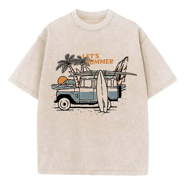 Washed T-Shirt | Let's Summer Unisex Fit Washed TEE