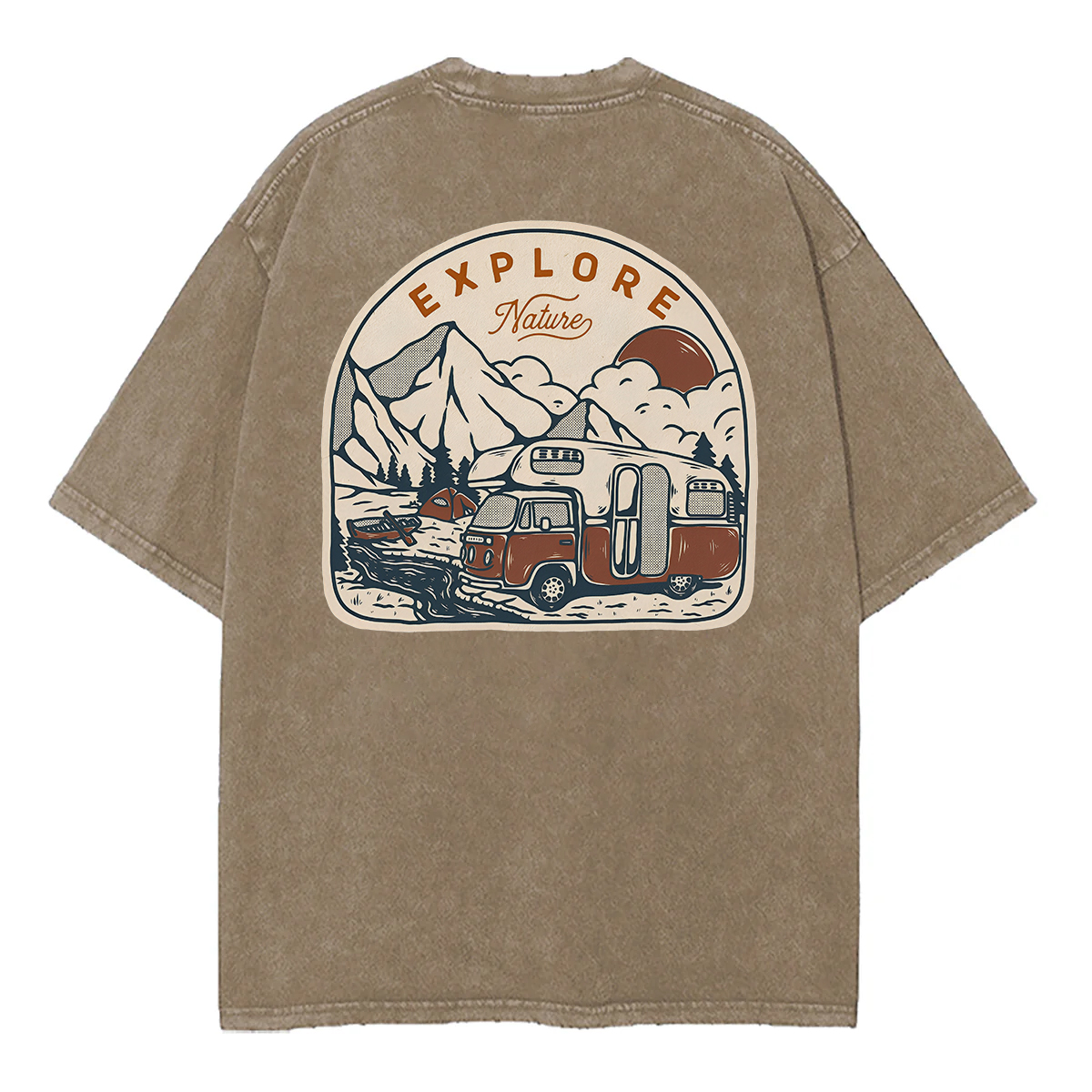 Explore Nature Unisex Washed T-Shirt  (Back Sided)