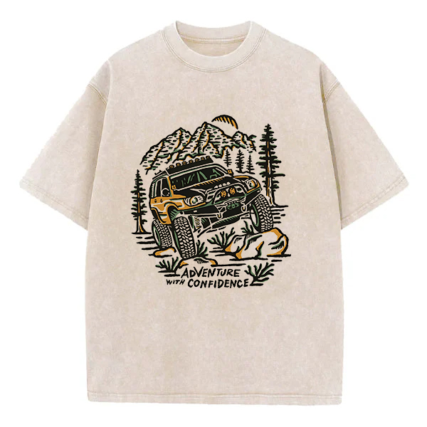 Washed T-Shirt | Adventure With Confidence Unisex Fit Washed TEE