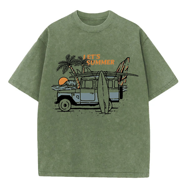 Washed T-Shirt | Let's Summer Unisex Fit Washed TEE