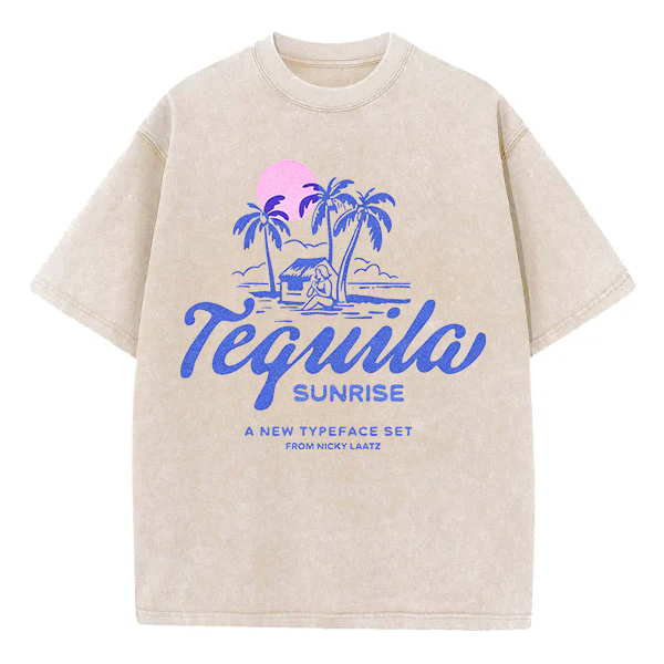 Washed T-Shirt | Tequila Sunrise Unisex Fit Washed TEE