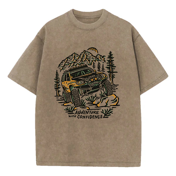 Washed T-Shirt | Adventure With Confidence Unisex Fit Washed TEE