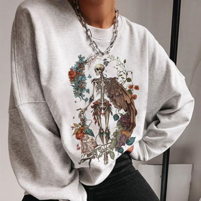 Skull And Flower Sweatshirt