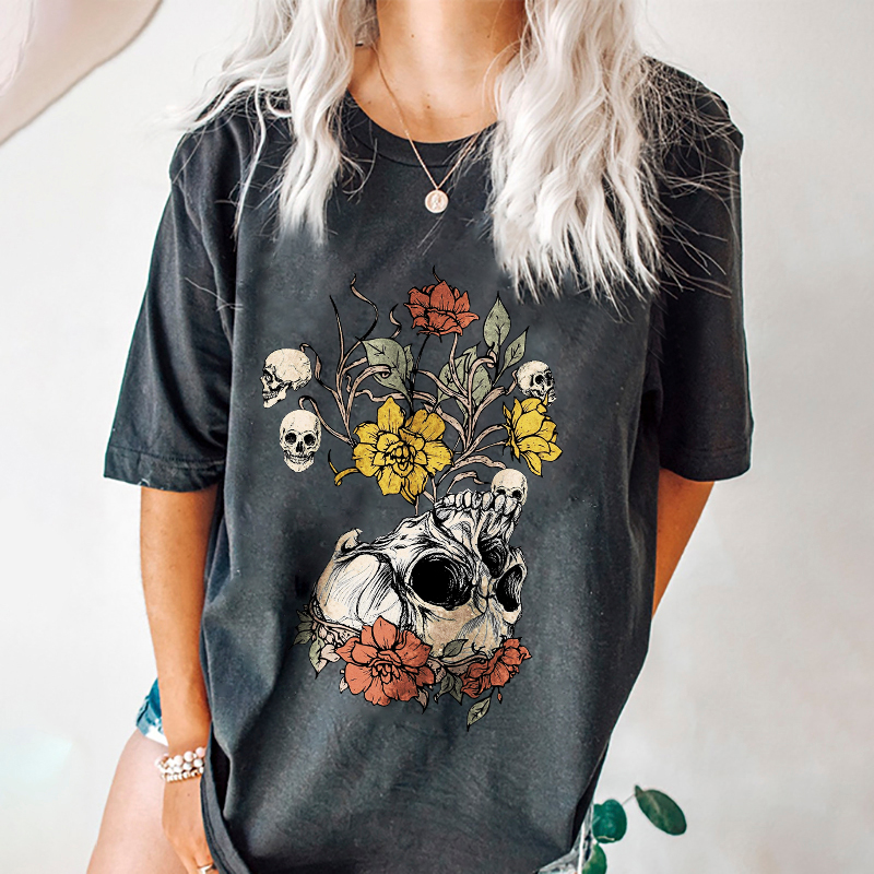 Skull And Flowers T-shirt