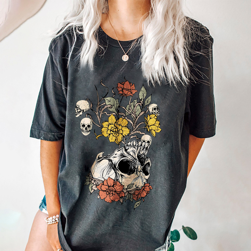Skull And Flowers T-shirt