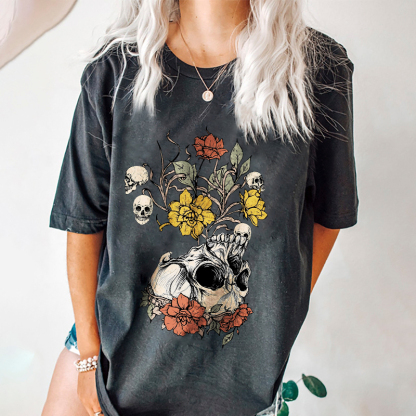 Skull And Flowers T-shirt