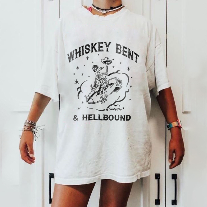 Whiskey Bent &Hellbound Sketelon T-shirt