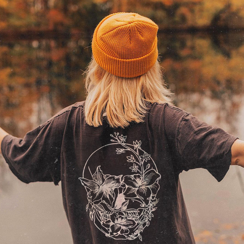 Vintage Floral Skull T-shirt