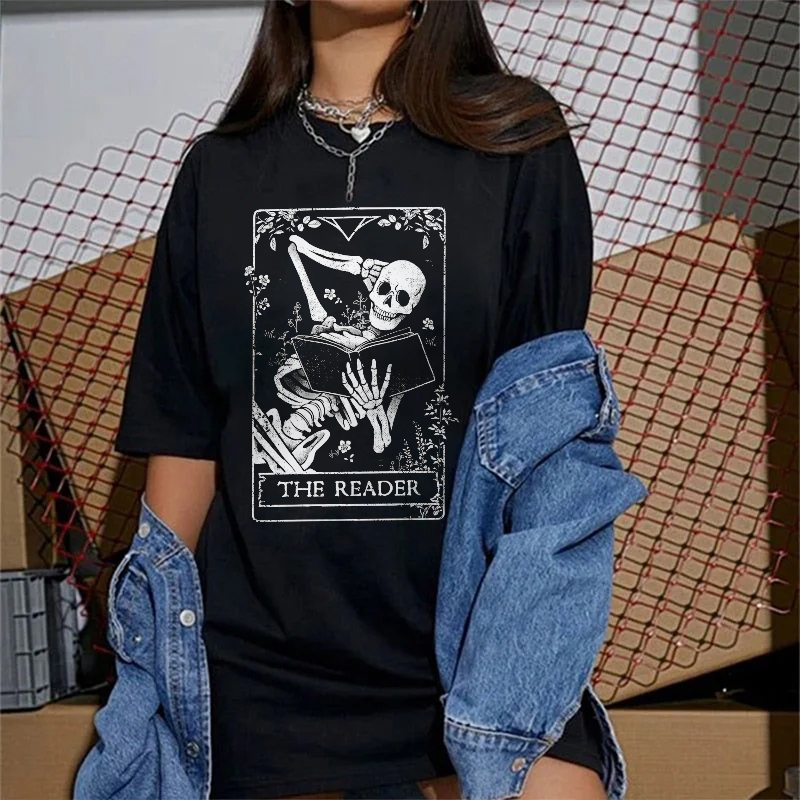 The Reader Skeleton Printed T-shirt