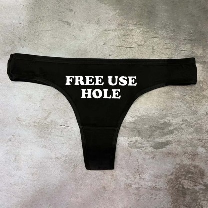 Free Use Hole Printed Sexy Panties