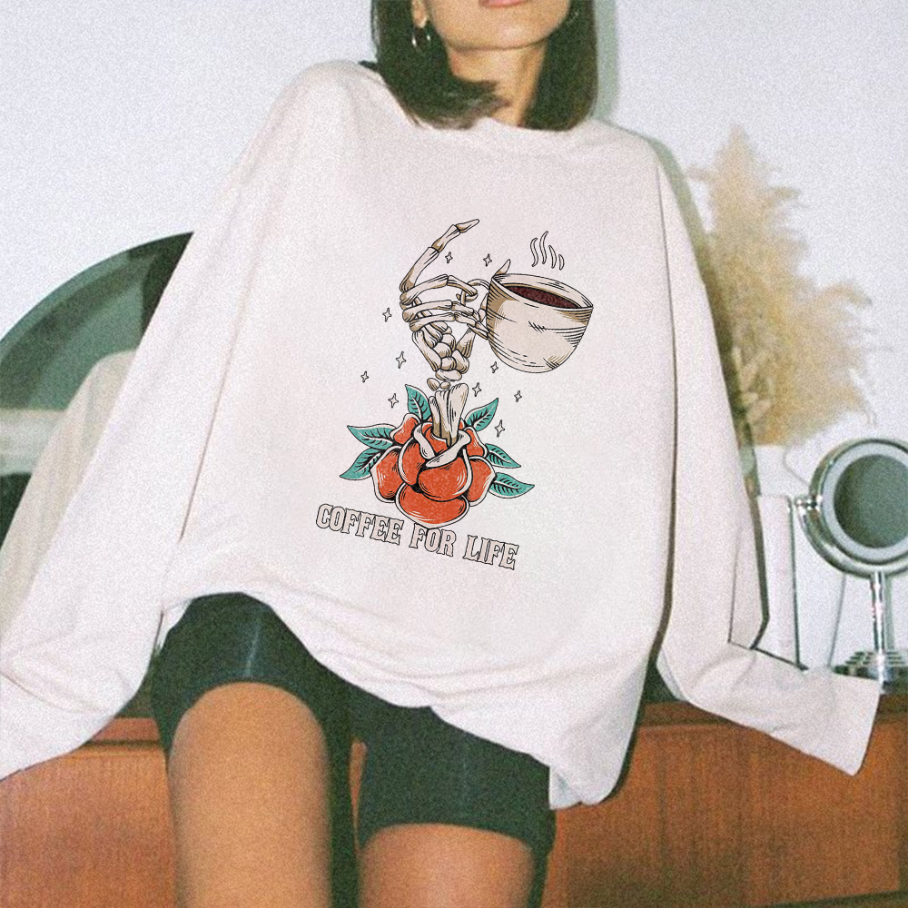 Coffee For Life Sketelon Sweatshirt