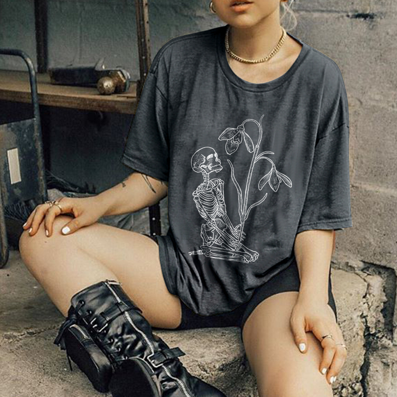 Skull With Flower T-shirt
