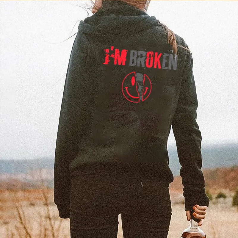 I'm Broken Printed Women's Hoodie