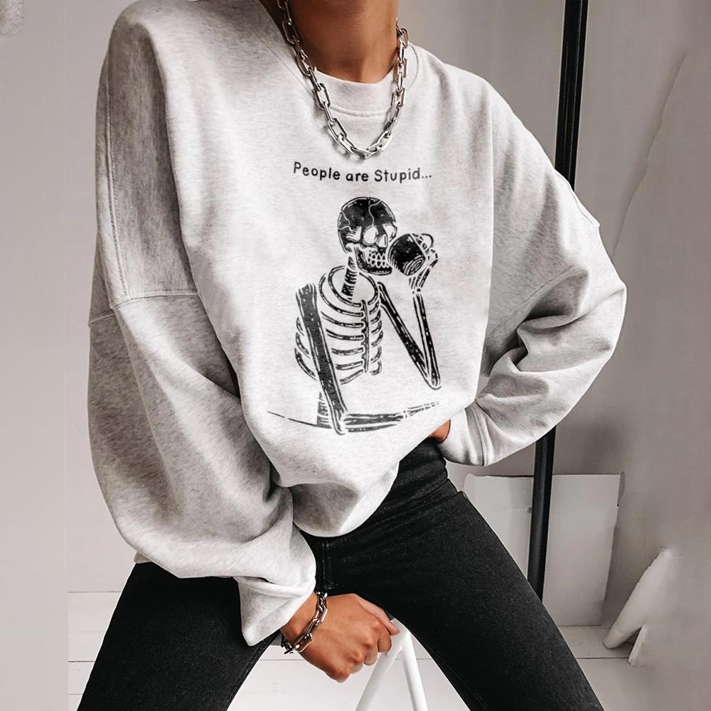 People are Stupid letter skeleton sweatshirt