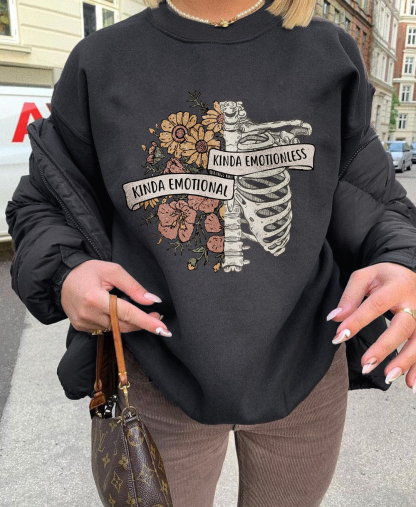 Kinda Emotional Sketelon Sweatshirt