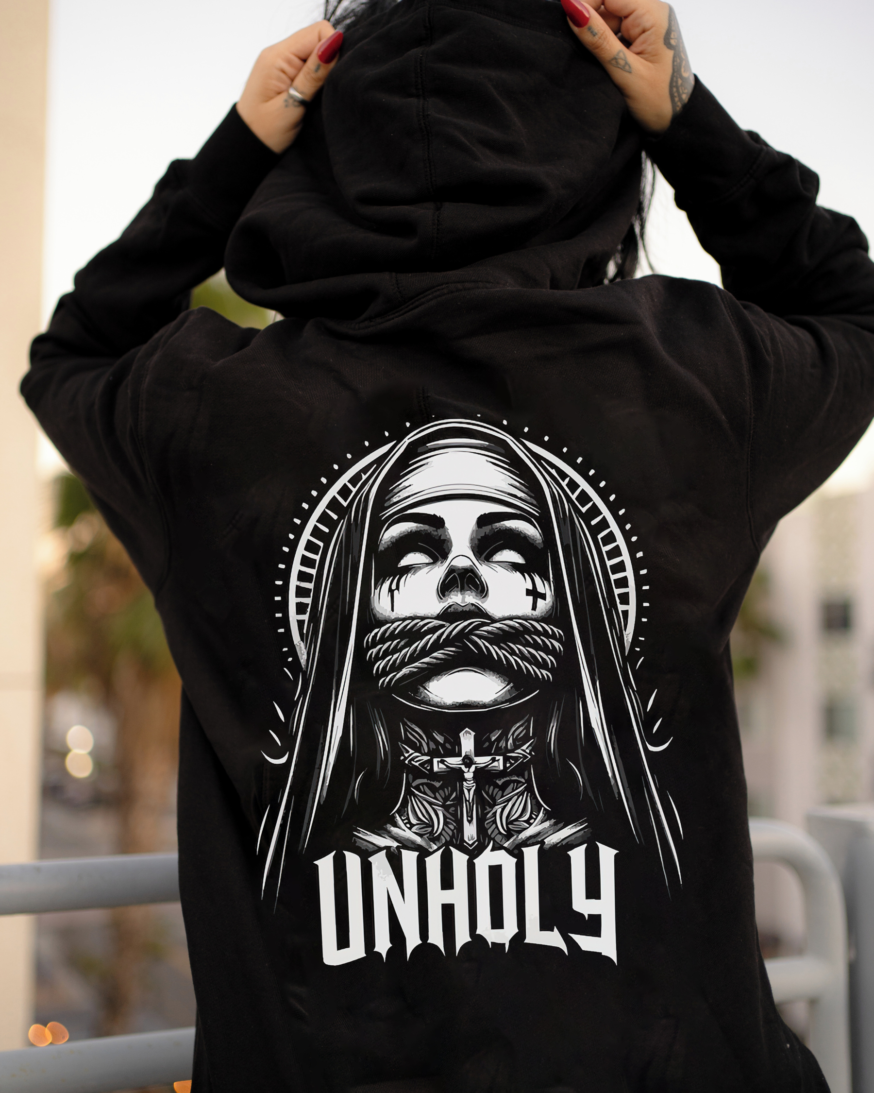 Unholy Nun Print Women's Hoodie