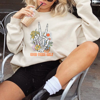 Good Vibes Only Sketelon Sweatshirt