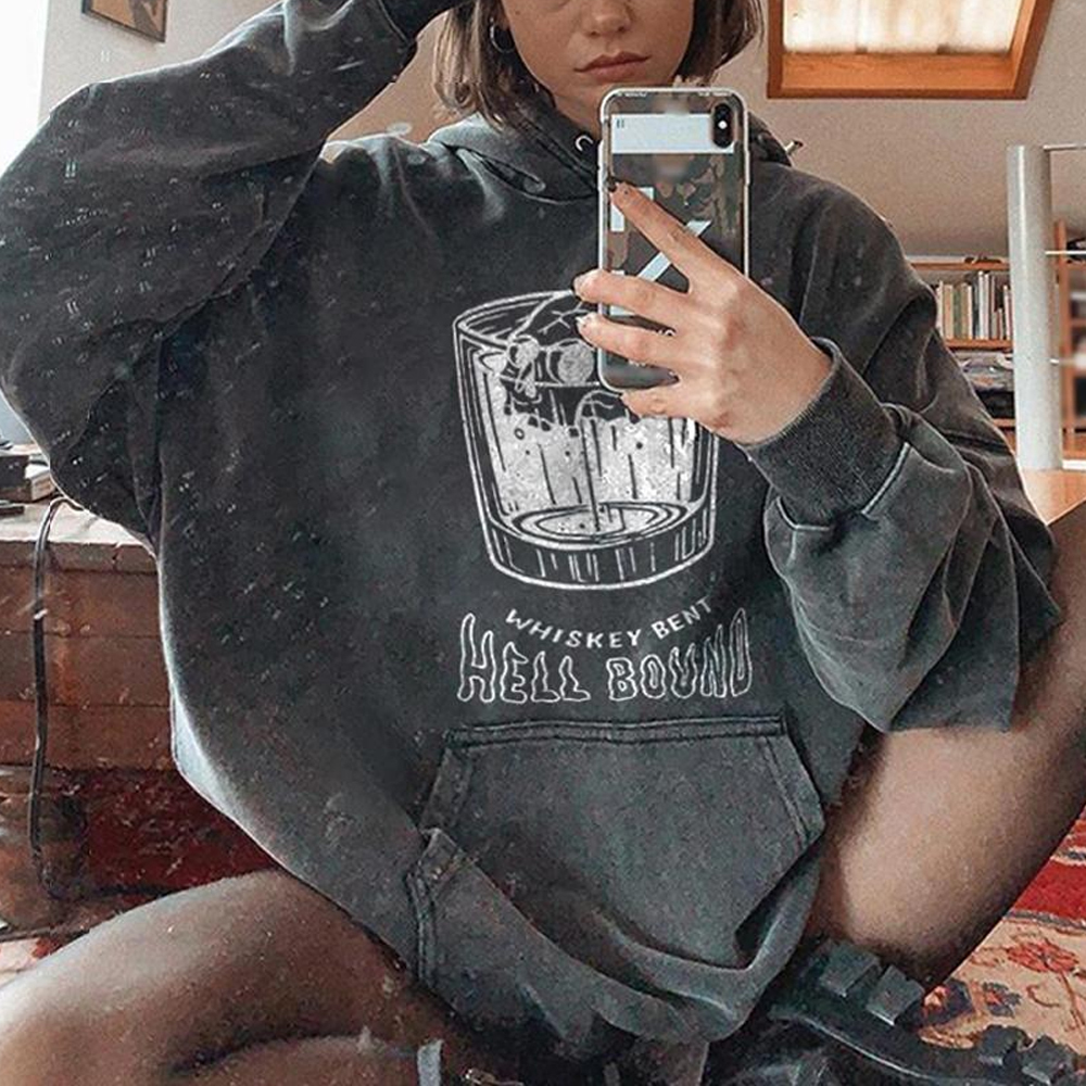 WHISKEY BENT HELLBOUND print hoodie